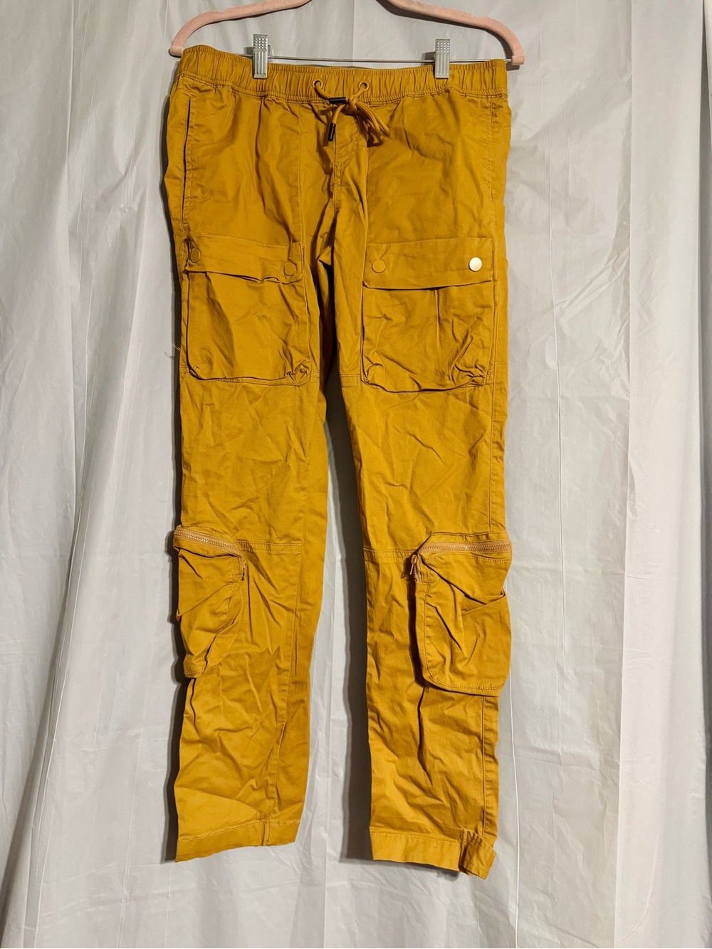 Smoke Rise DNM Co. Cargo Pants Men’s M Mustard Yellow Utility Jogger NWT